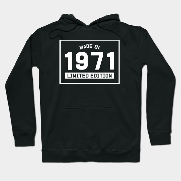 50th Birthday Gift - Made in 1971 Limited Edition Hoodie by Elsie Bee Designs